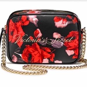 VS Black Floral Bag w gold chain